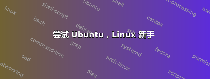 尝试 Ubuntu，Linux 新手