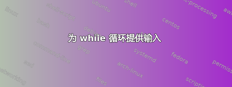 为 while 循环提供输入