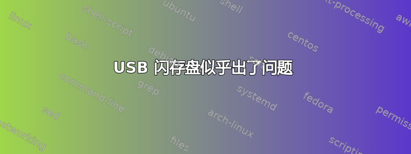 USB 闪存盘似乎出了问题