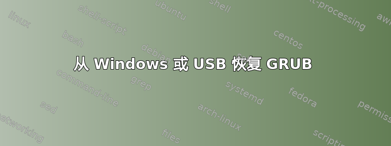 从 Windows 或 USB 恢复 GRUB