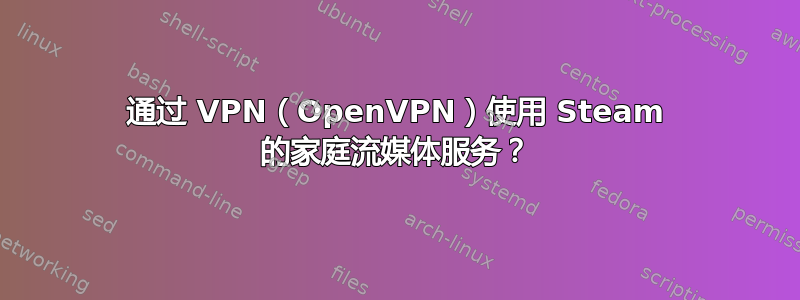 通过 VPN（OpenVPN）使用 Steam 的家庭流媒体服务？