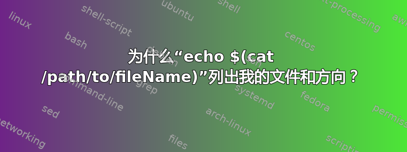 为什么“echo $(cat /path/to/fileName)”列出我的文件和方向？