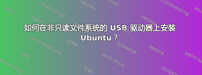 如何在非只读文件系统的 USB 驱动器上安装 Ubuntu？