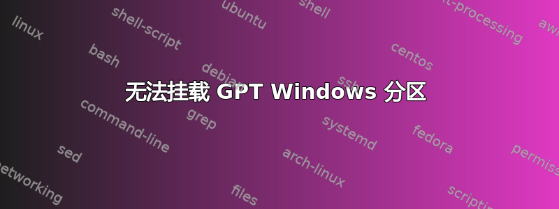 无法挂载 GPT Windows 分区