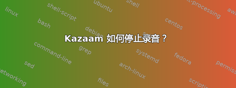 Kazaam 如何停止录音？