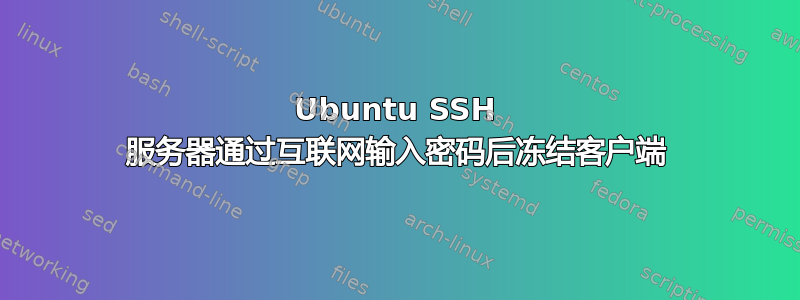 Ubuntu SSH 服务器通过互联网输入密码后冻结客户端