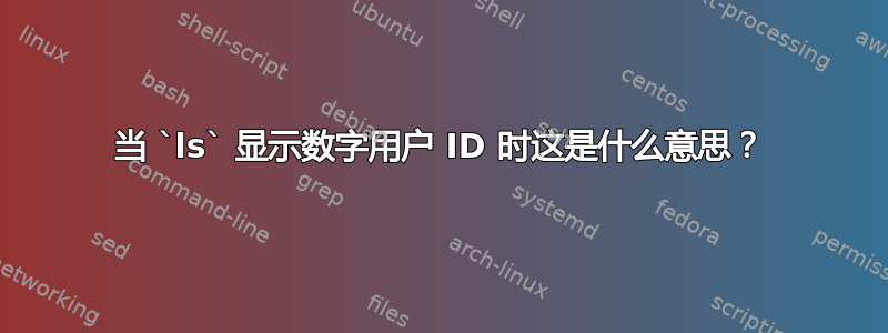 当 `ls` 显示数字用户 ID 时这是什么意思？