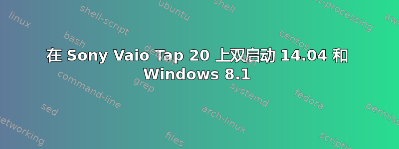 在 Sony Vaio Tap 20 上双启动 14.04 和 Windows 8.1