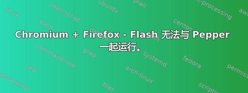 Chromium + Firefox - Flash 无法与 Pepper 一起运行。