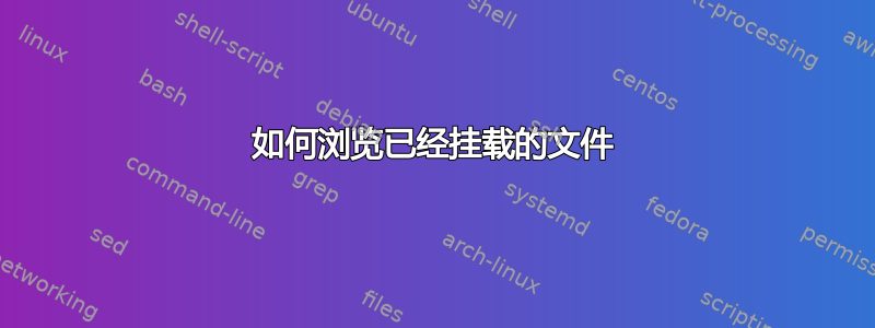 如何浏览已经挂载的文件