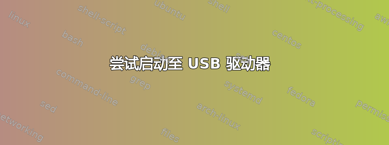 尝试启动至 USB 驱动器 