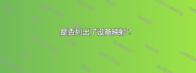 是否列出了设备映射？