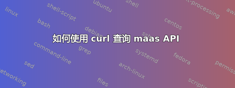 如何使用 curl 查询 maas API