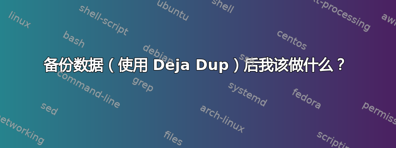 备份数据（使用 Deja Dup）后我该做什么？