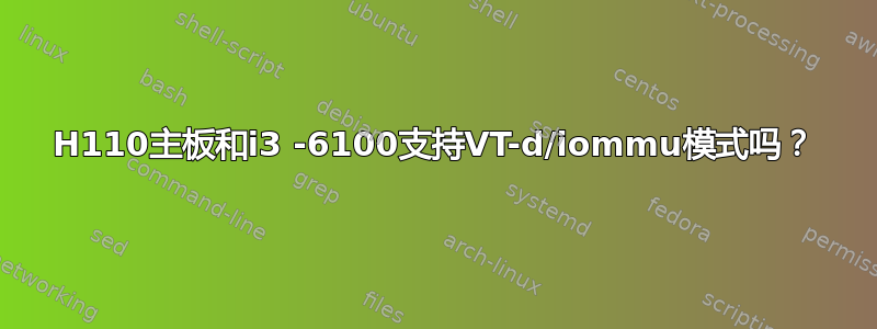 H110主板和i3 -6100支持VT-d/iommu模式吗？