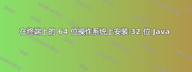 在终端上的 64 位操作系统上安装 32 位 Java