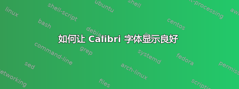 如何让 Calibri 字体显示良好