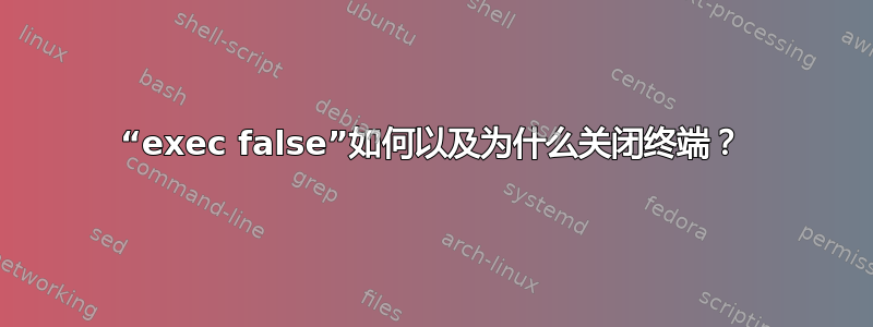 “exec false”如何以及为什么关闭终端？