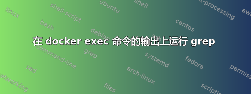 在 docker exec 命令的输出上运行 grep