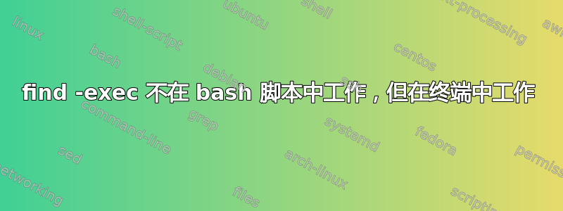 find -exec 不在 bash 脚本中工作，但在终端中工作