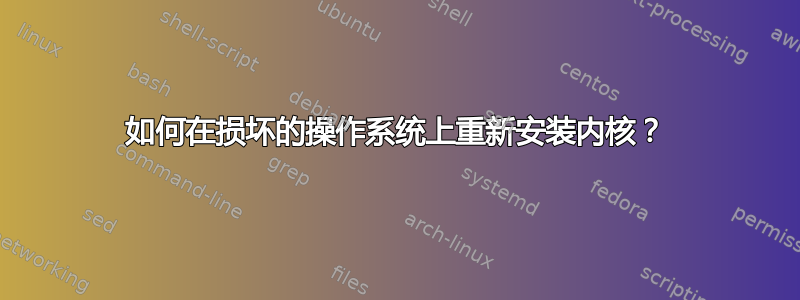 如何在损坏的操作系统上重新安装内核？