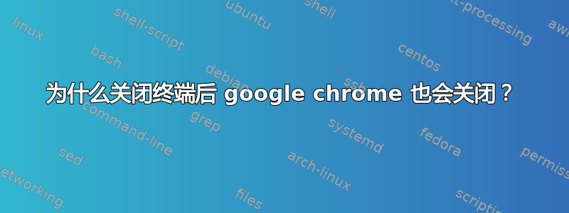 为什么关闭终端后 google chrome 也会关闭？