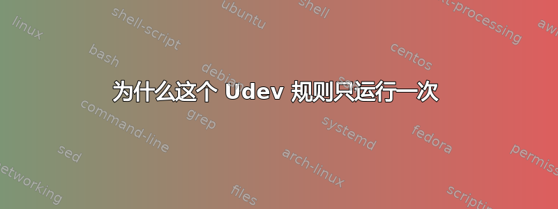 为什么这个 Udev 规则只运行一次