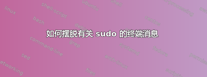 如何摆脱有关 sudo 的终端消息