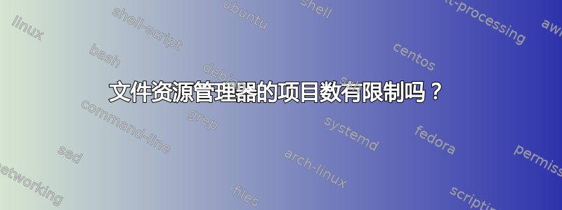 文件资源管理器的项目数有限制吗？