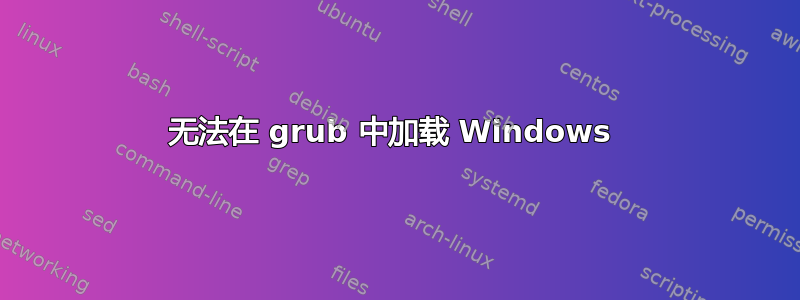 无法在 grub 中加载 Windows 