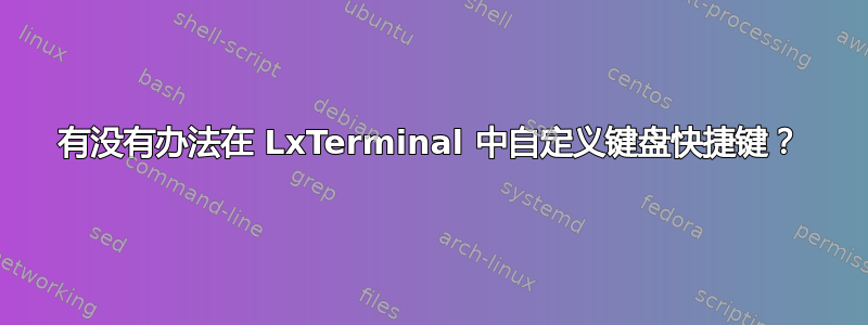 有没有办法在 LxTerminal 中自定义键盘快捷键？