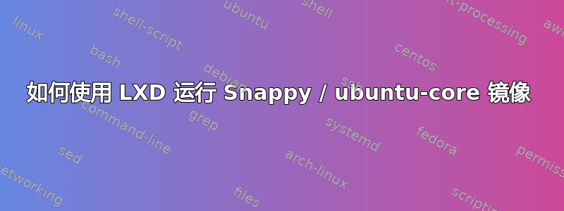 如何使用 LXD 运行 Snappy / ubuntu-core 镜像