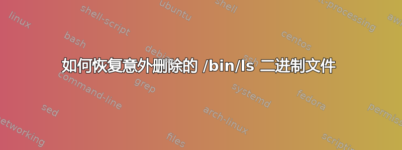 如何恢复意外删除的 /bin/ls 二进制文件