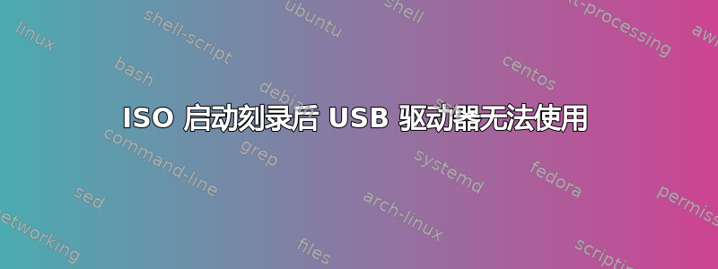 ISO 启动刻录后 USB 驱动器无法使用