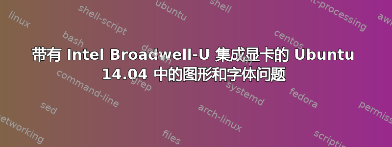 带有 Intel Broadwell-U 集成显卡的 Ubuntu 14.04 中的图形和字体问题