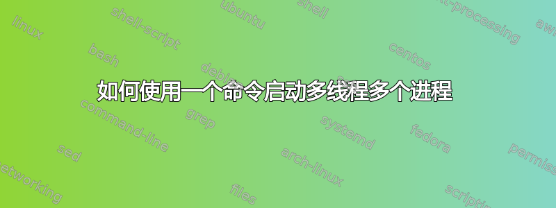 如何使用一个命令启动多线程多个进程