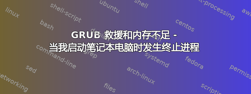 GRUB 救援和内存不足 - 当我启动笔记本电脑时发生终止进程