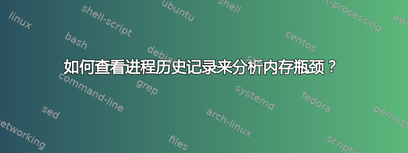 如何查看进程历史记录来分析内存瓶颈？