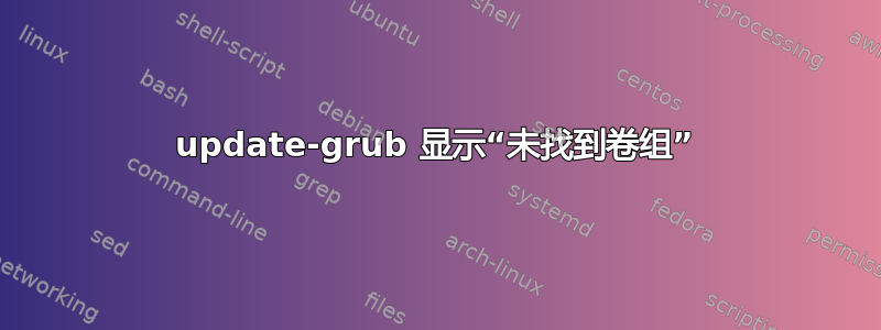 update-grub 显示“未找到卷组”