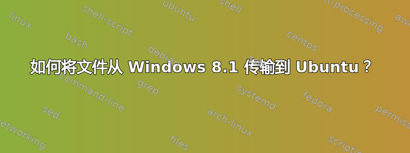 如何将文件从 Windows 8.1 传输到 Ubuntu？