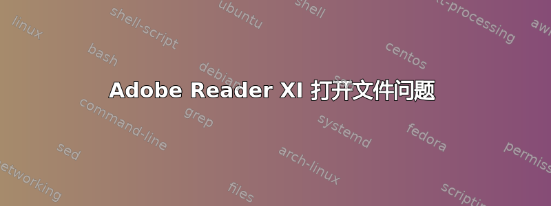 Adobe Reader XI 打开文件问题