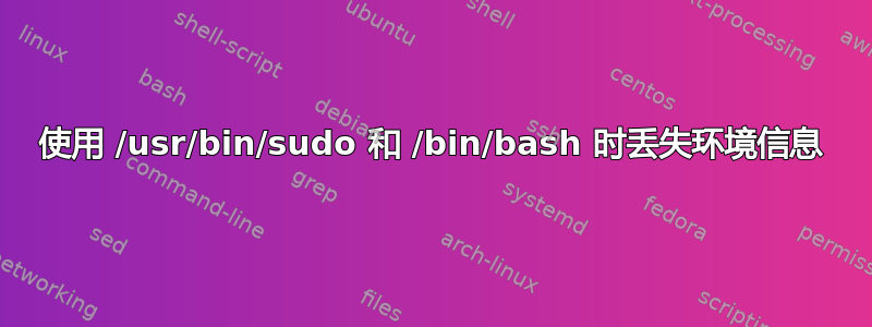 使用 /usr/bin/sudo 和 /bin/bash 时丢失环境信息