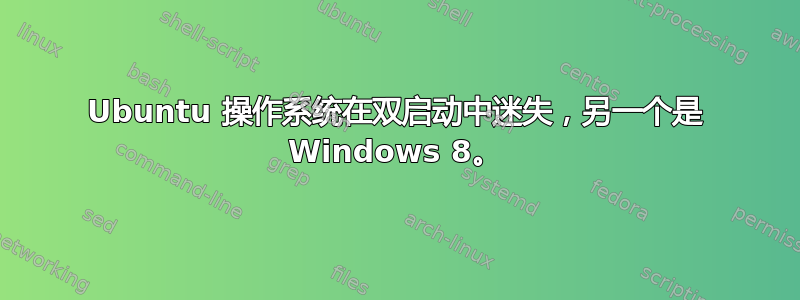 Ubuntu 操作系统在双启动中迷失，另一个是 Windows 8。