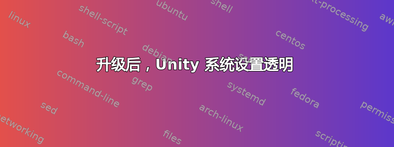 升级后，Unity 系统设置透明