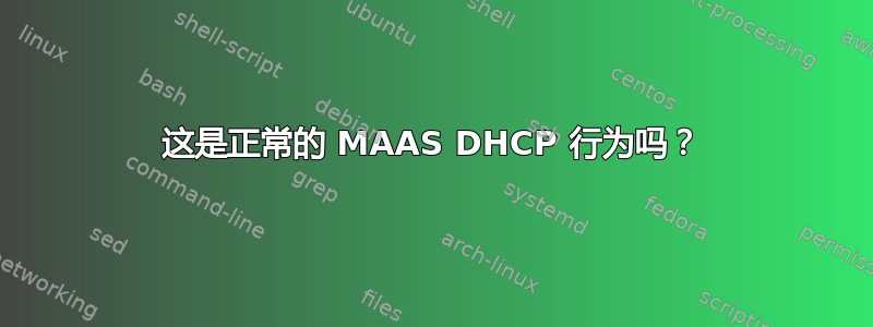 这是正常的 MAAS DHCP 行为吗？