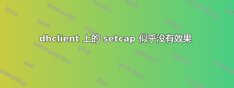 dhclient 上的 setcap 似乎没有效果