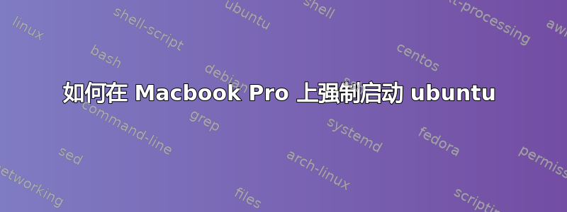 如何在 Macbook Pro 上强制启动 ubuntu