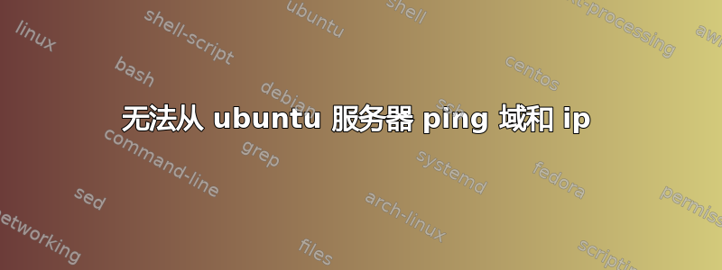 无法从 ubuntu 服务器 ping 域和 ip