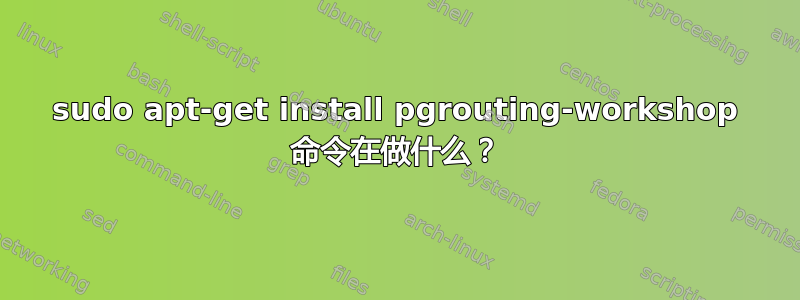 sudo apt-get install pgrouting-workshop 命令在做什么？