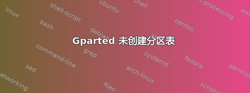 Gparted 未创建分区表